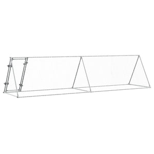 Hühnerkäfig Silbern 400x105x91 cm Verzinkter Stahl