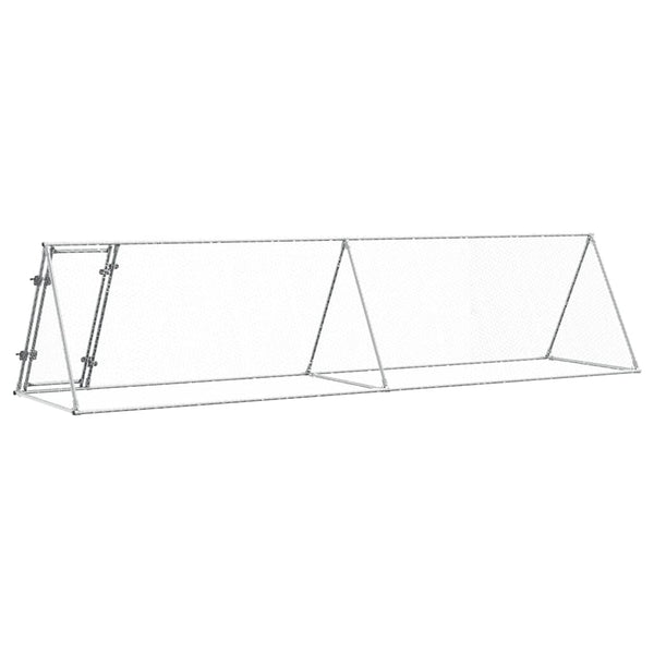 Hühnerkäfig Silbern 400x105x91 cm Verzinkter Stahl