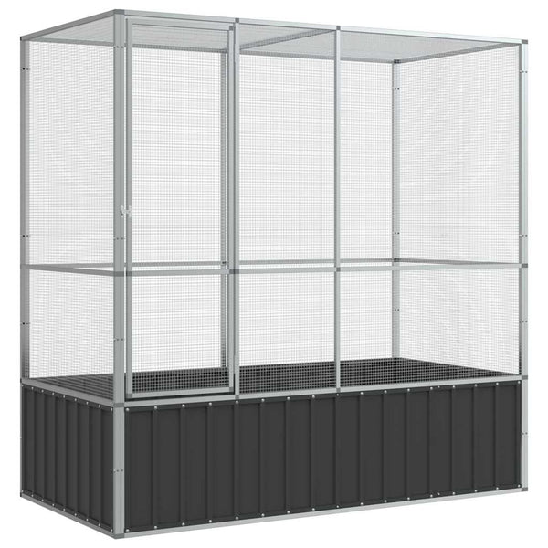 Voliere Silbern 210,5x107x212 cm Stahl
