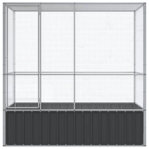 Voliere Silbern 210,5x107x212 cm Stahl