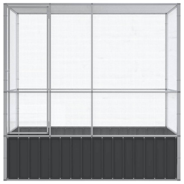 Voliere Silbern 210,5x107x212 cm Stahl