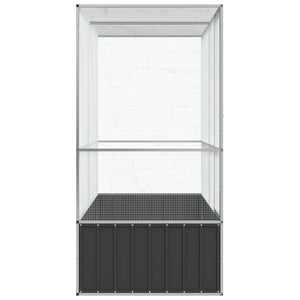 Voliere Silbern 210,5x107x212 cm Stahl
