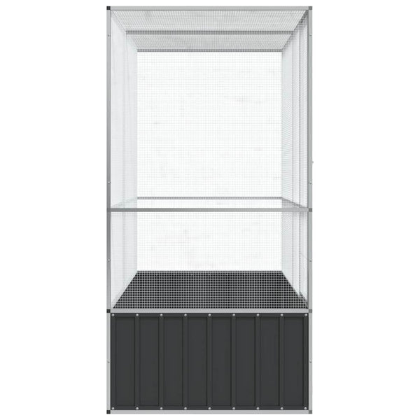 Voliere Silbern 210,5x107x212 cm Stahl