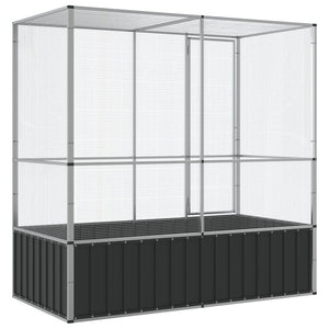 Voliere Silbern 210,5x107x212 cm Stahl