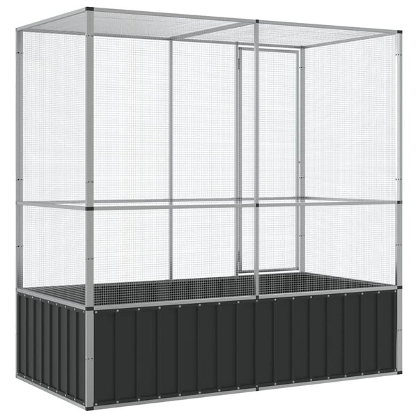 Voliere Silbern 210,5x107x212 cm Stahl