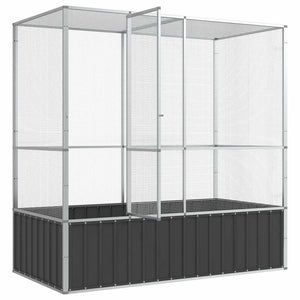 Voliere Silbern 210,5x107x212 cm Stahl