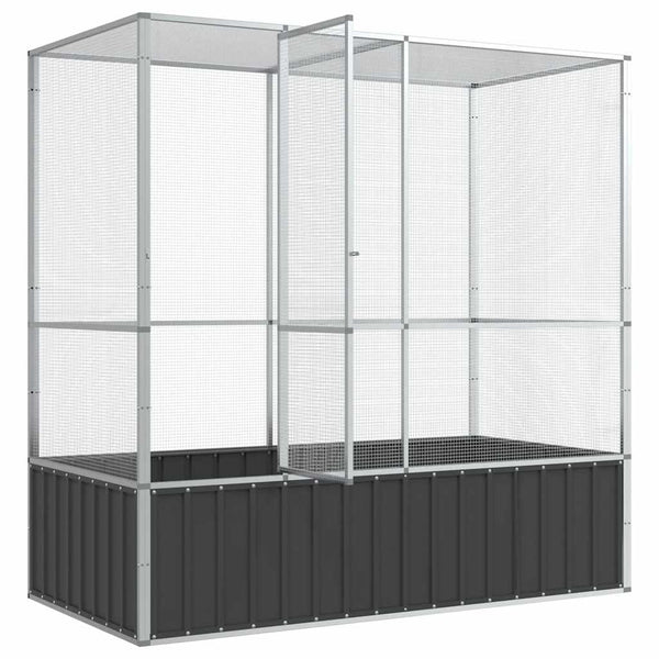 Voliere Silbern 210,5x107x212 cm Stahl