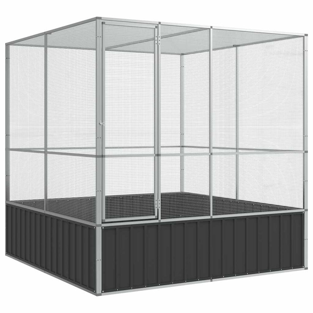 Voliere Silbern 211x207x212 cm Stahl