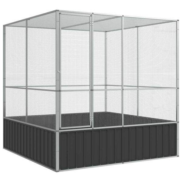 Voliere Silbern 211x207x212 cm Stahl