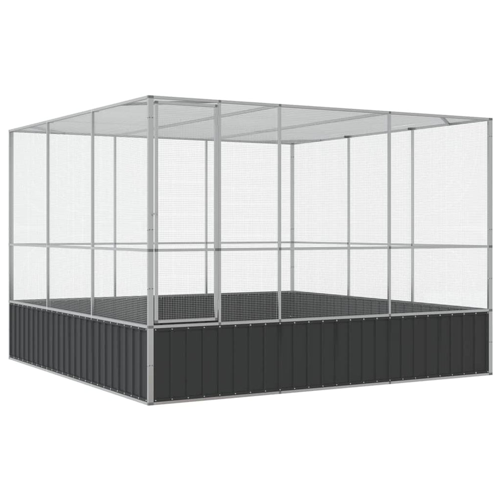 Voliere Silbern 311x307x212 cm Stahl