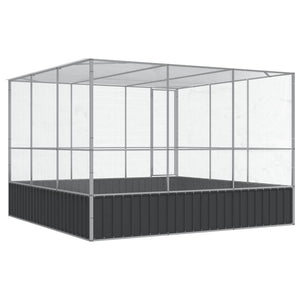 Voliere Silbern 311x307x212 cm Stahl