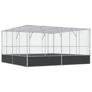 Voliere Silbern 418x414x212 cm Stahl