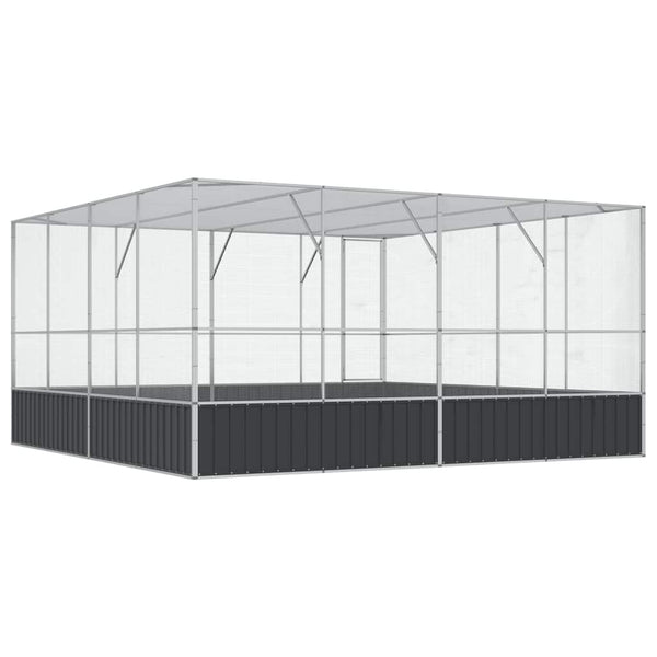 Voliere Silbern 418x414x212 cm Stahl