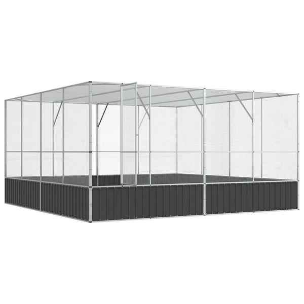 Voliere Silbern 418x414x212 cm Stahl