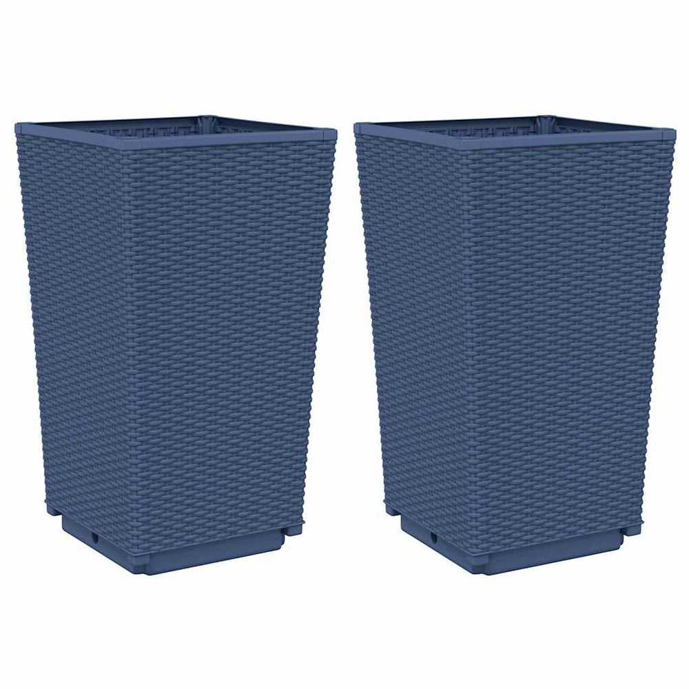 Blaugraue Pflanzkübel, 2er Set, 32,5x57cm