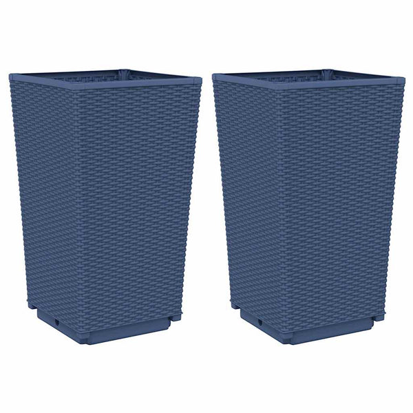 Blaugraue Pflanzkübel, 2er Set, 32,5x57cm