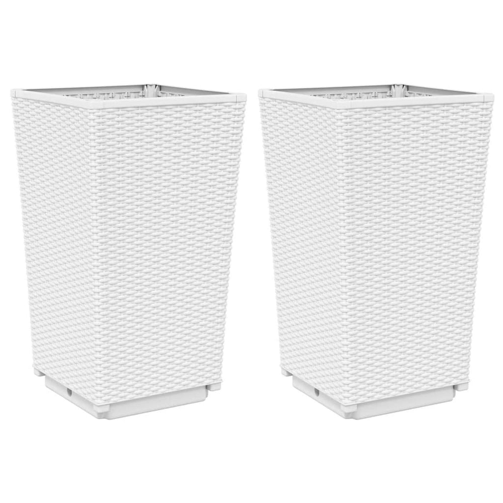 Pflanzkübel 2er Set Weiß 32,5x57cm