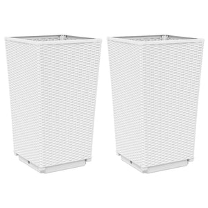 Pflanzkübel 2er Set Weiß 32,5x57cm