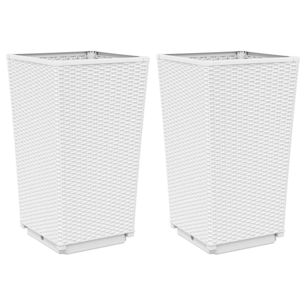 Pflanzkübel 2er Set Weiß 32,5x57cm