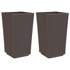 2er Set Pflanzkübel Braun 32,5x32,5x57 cm