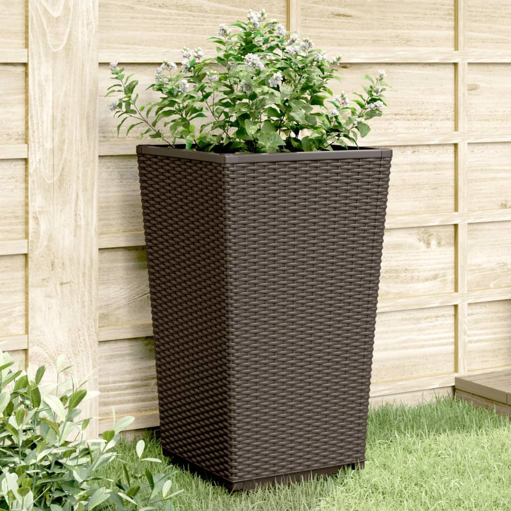 2er Set Pflanzkübel Braun 32,5x32,5x57 cm