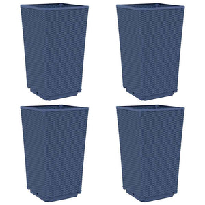 Blaugraue Pflanzkübel, 4er-Set, 32,5x32,5x57 cm
