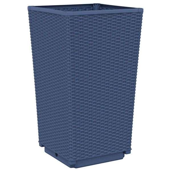 Blaugraue Pflanzkübel, 4er-Set, 32,5x32,5x57 cm