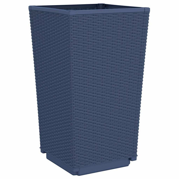 Blaugraue Pflanzkübel, 4er-Set, 32,5x32,5x57 cm