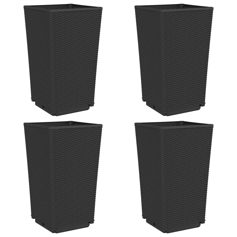 Schwarze Pflanzkübel, 4er Set, 32,5 cm