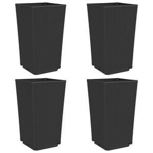Schwarze Pflanzkübel, 4er Set, 32,5 cm