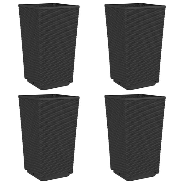 Schwarze Pflanzkübel, 4er Set, 32,5 cm
