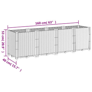 vidaXL Jardinière gris clair 160x40x53 cm PP