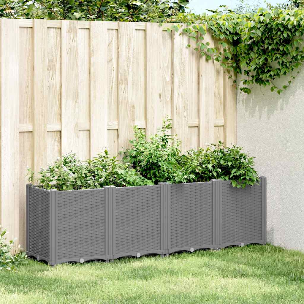 vidaXL Jardinière gris clair 160x40x53 cm PP