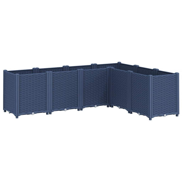 Blaugrauer Pflanzkübel, 160x120x53 cm