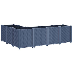 Blaugrauer Pflanzkübel, 160x120x53 cm