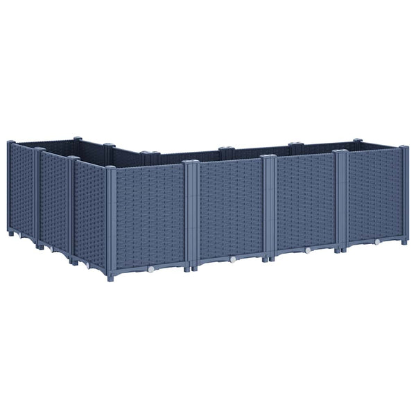 Blaugrauer Pflanzkübel, 160x120x53 cm