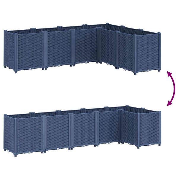 Blaugrauer Pflanzkübel, 160x120x53 cm