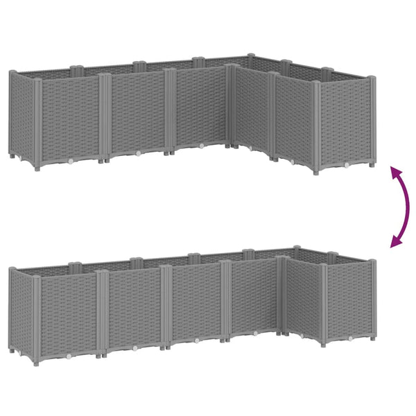 vidaXL Jardinière Gris clair 160x120x53 cm PP
