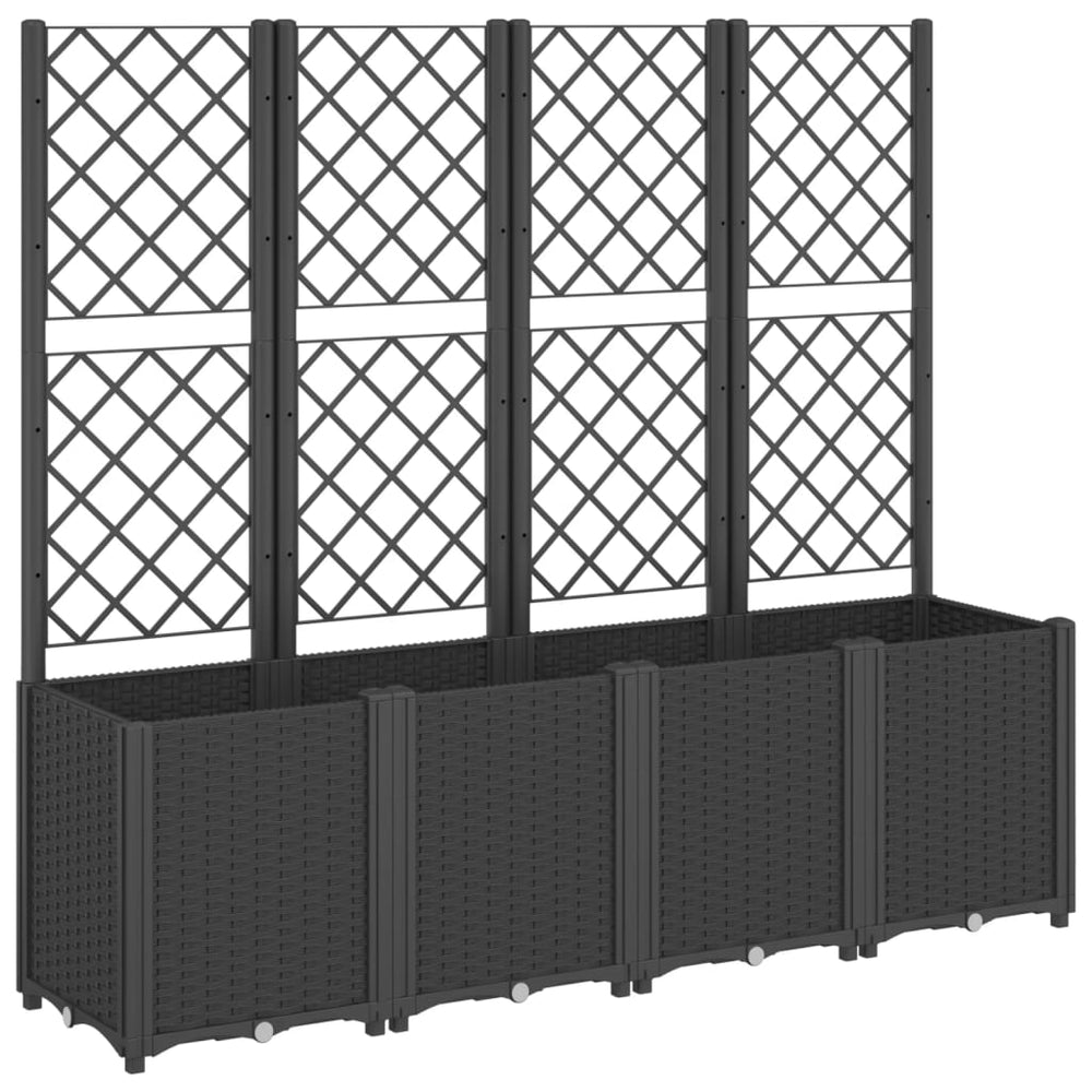Pflanzkübel mit Rankgitter Schwarz 160cm