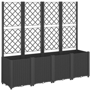 Pflanzkübel mit Rankgitter Schwarz 160cm