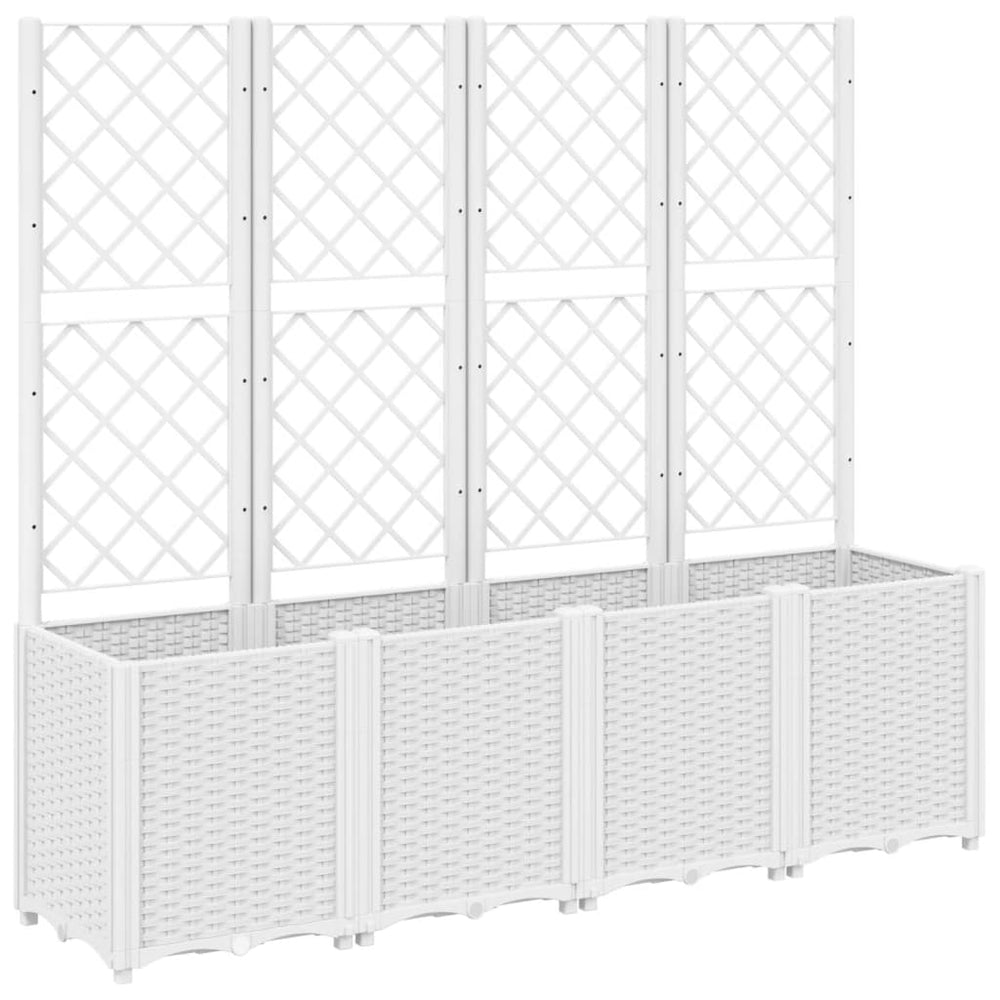 Pflanzkübel mit Rankgitter Weiß 160cm