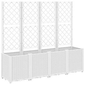 Pflanzkübel mit Rankgitter Weiß 160cm