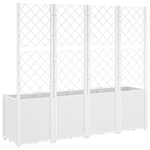 Pflanzkübel mit Rankgitter Weiß 160cm