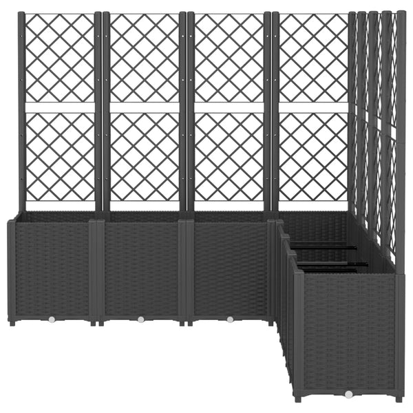 Pflanzkübel mit Rankgitter Schwarz 160cm