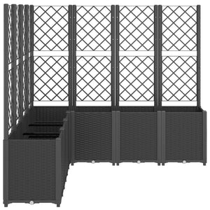 Pflanzkübel mit Rankgitter Schwarz 160cm