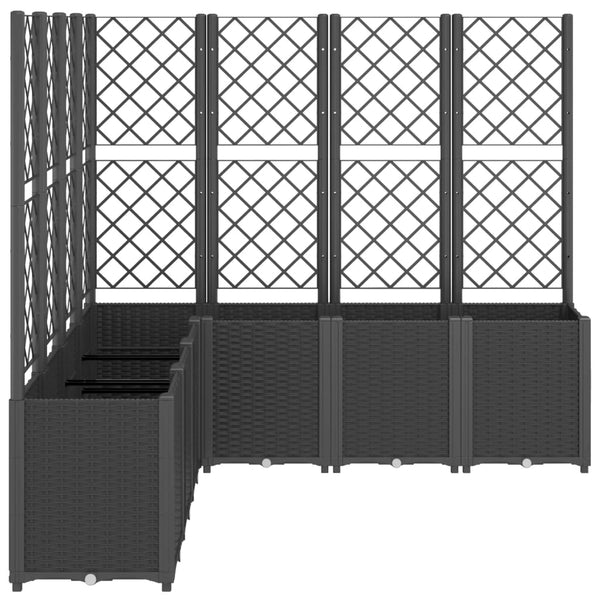 Pflanzkübel mit Rankgitter Schwarz 160cm