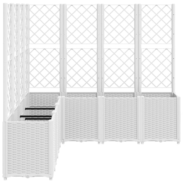 Pflanzkübel mit Rankgitter Weiß 160 cm
