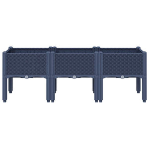 Blaugrauer Pflanzkasten mit Beinen, 120 cm