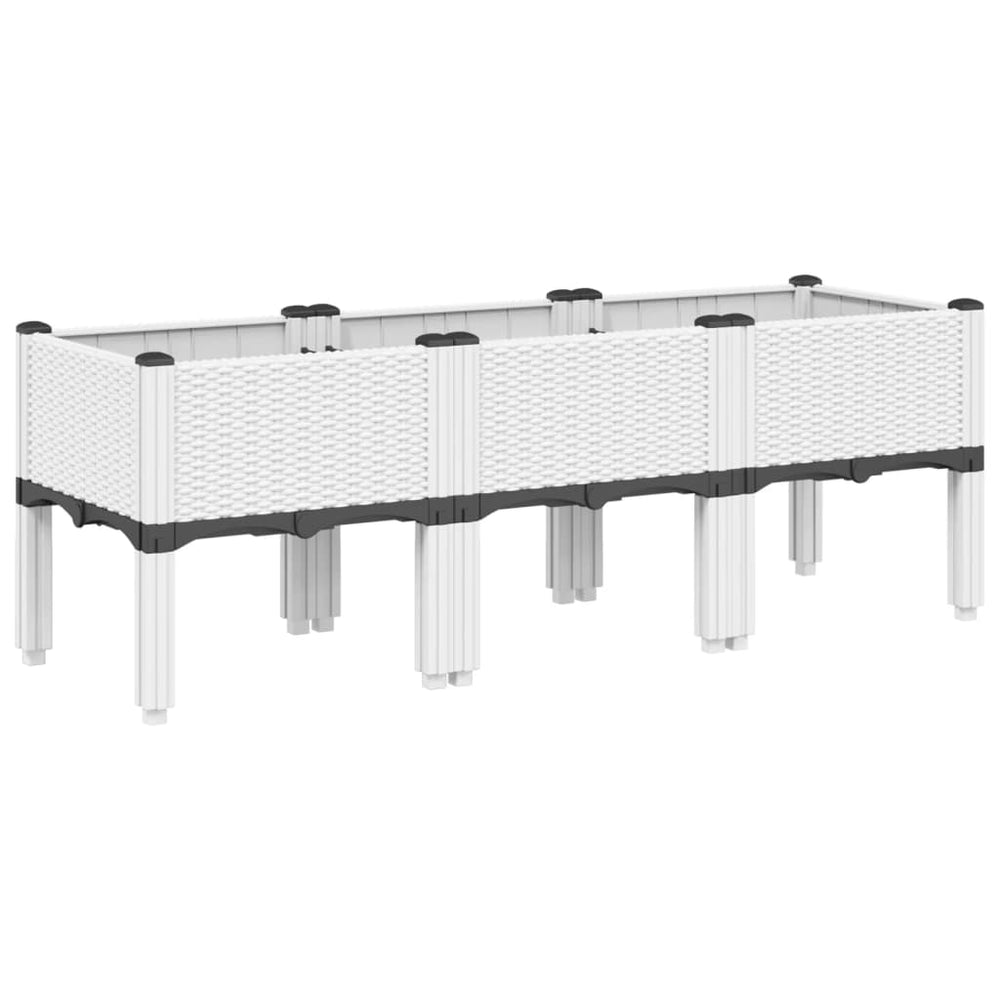 Pflanzkasten Weiß 120 cm mit Beinen