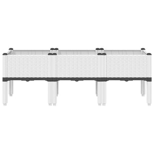 Pflanzkasten Weiß 120 cm mit Beinen